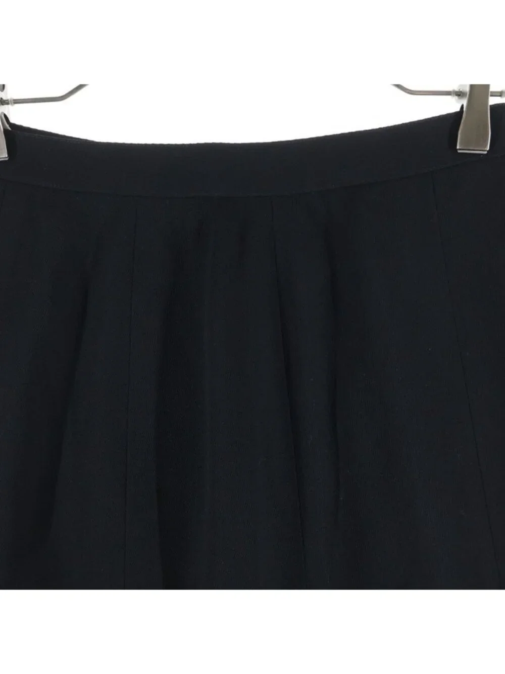 Chanel Wool CC Logo Button Fitted Mermaid Skirt Black